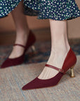 Valenza™| Oma Wine Strap Pumps