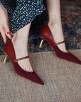 Valenza™| Oma Wine Strap Pumps